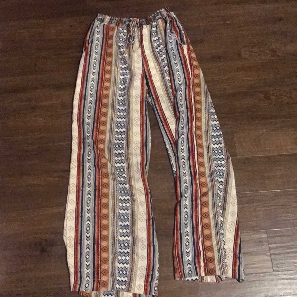 Aztec pattern flow pants